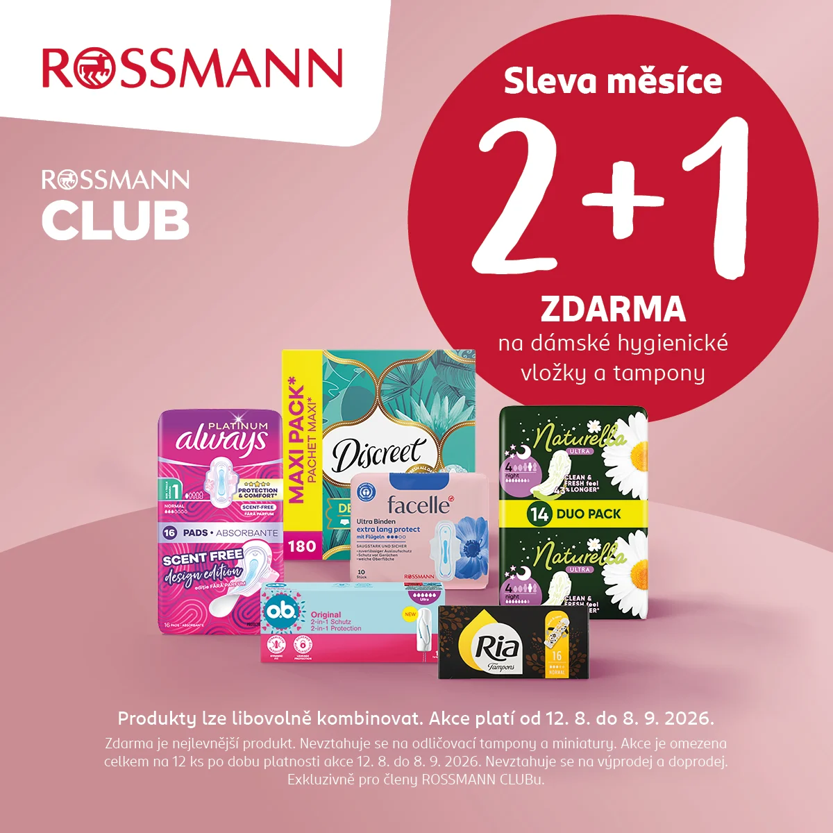 2+1 zdarma na dámskou hygienu.