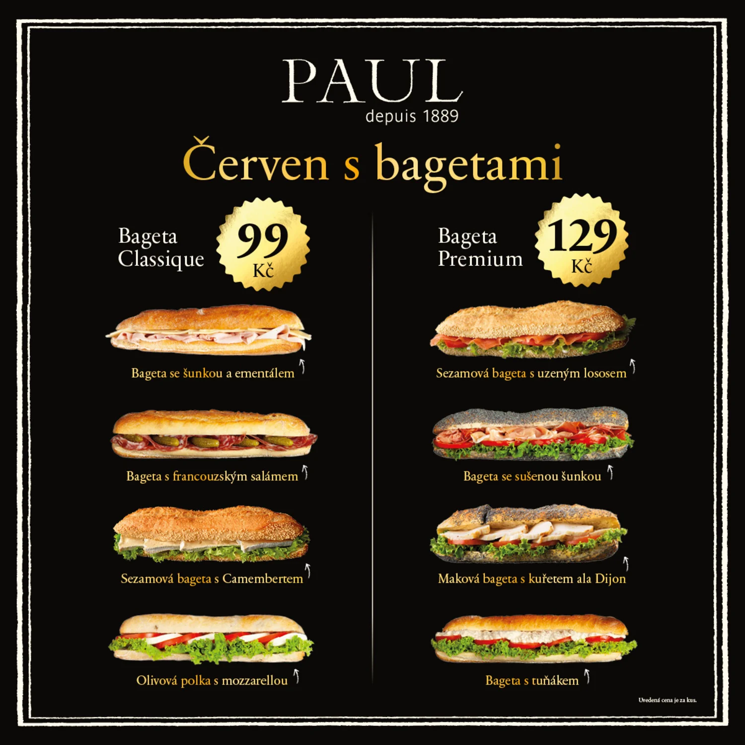 Červen s bagetami v pekařství PAUL