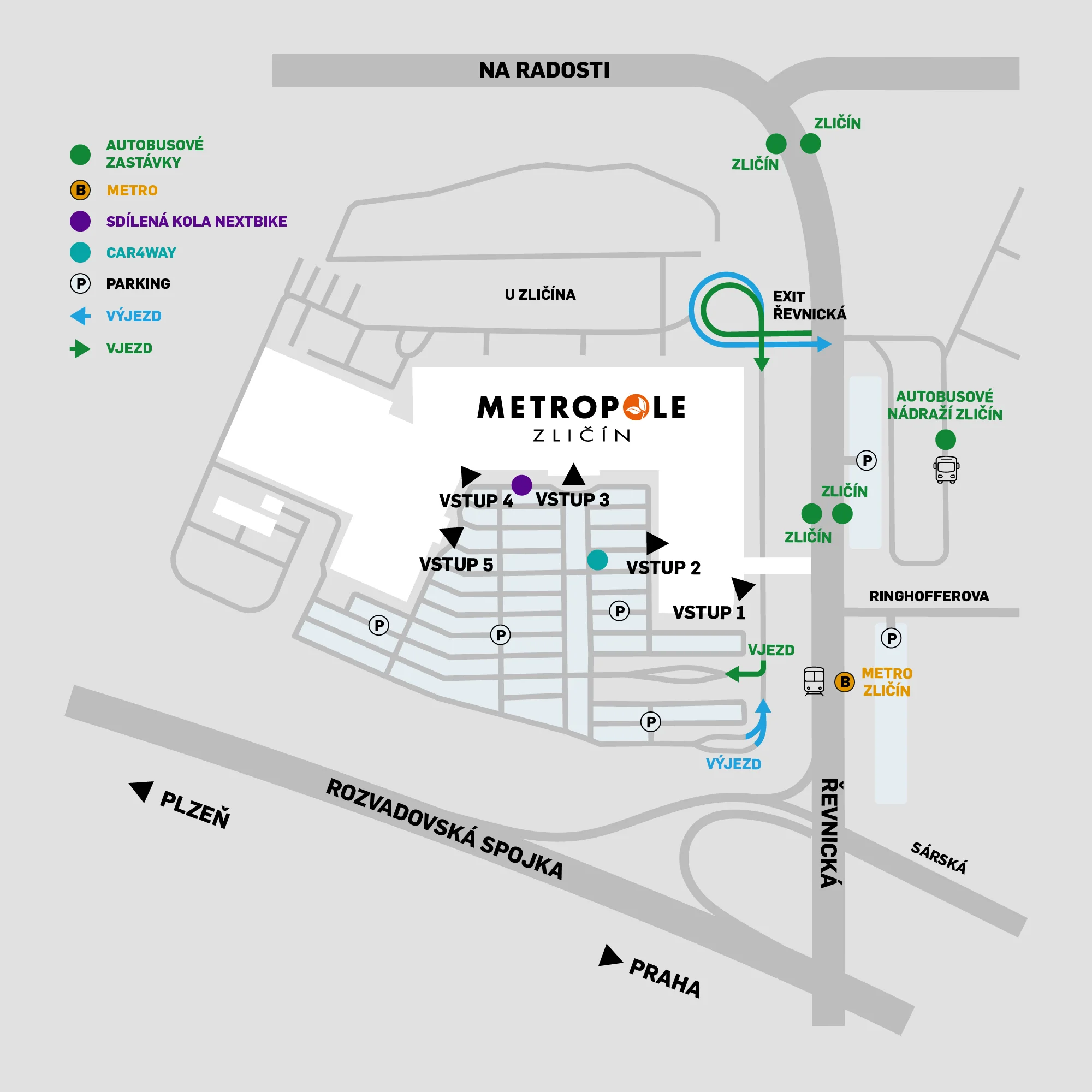 Celková mapa Metropole Zličín