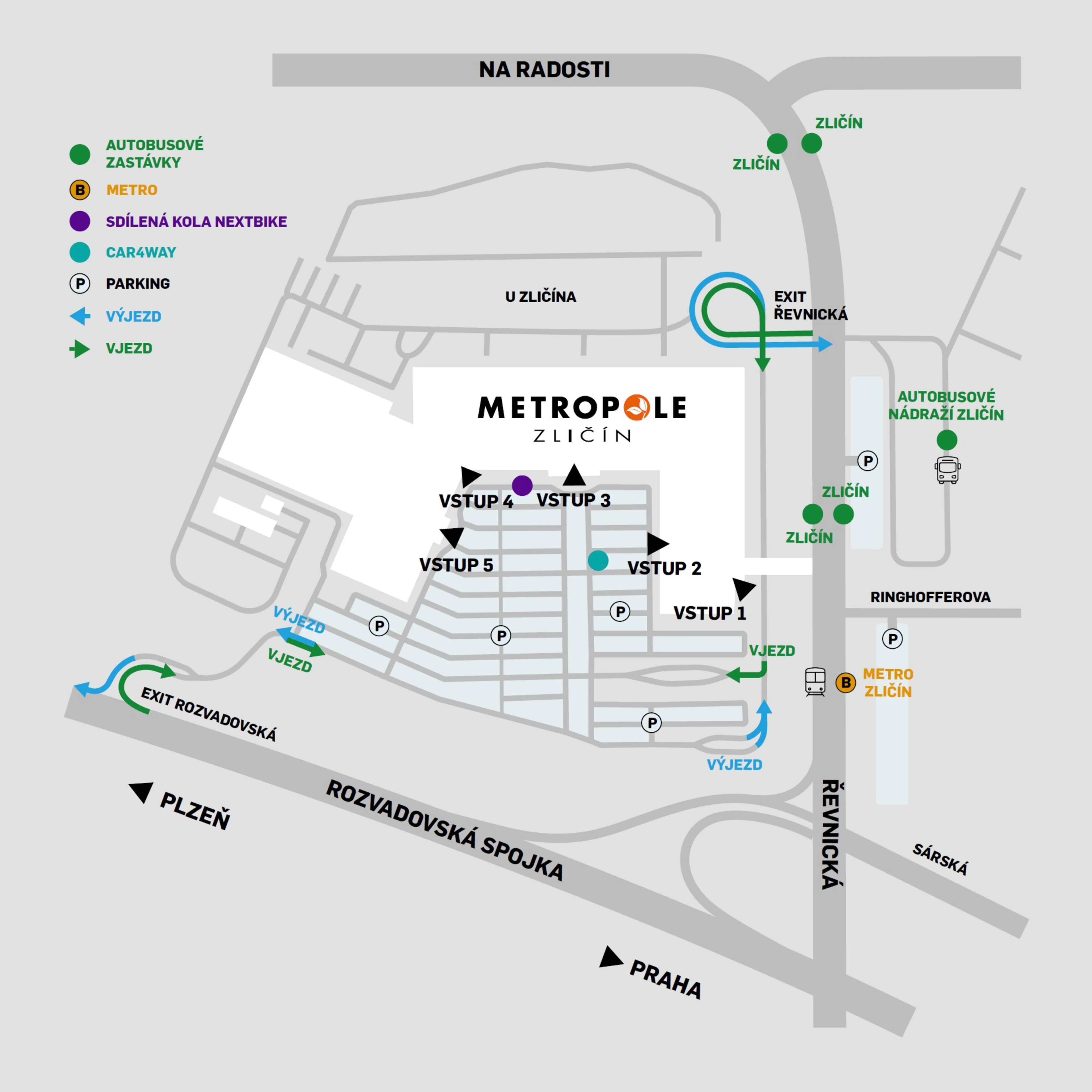 Celková mapa Metropole Zličín