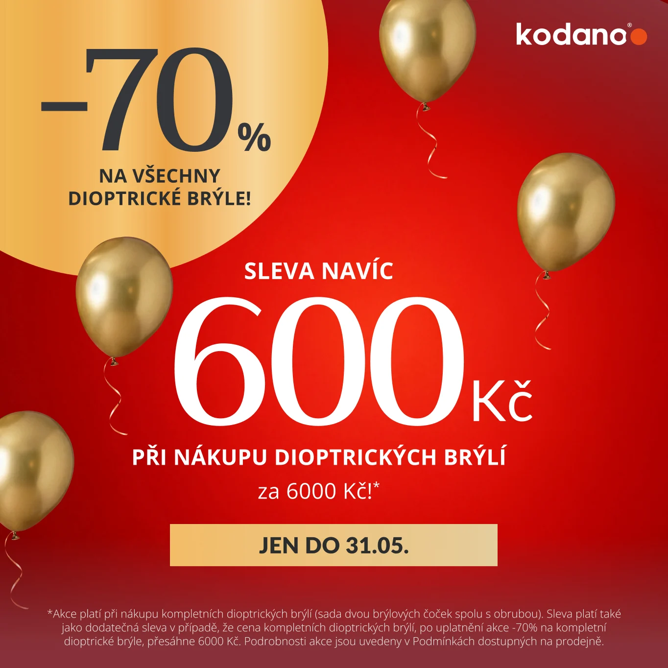 -70 % na všechny dioptrické brýle! + SLEVA NAVÍC