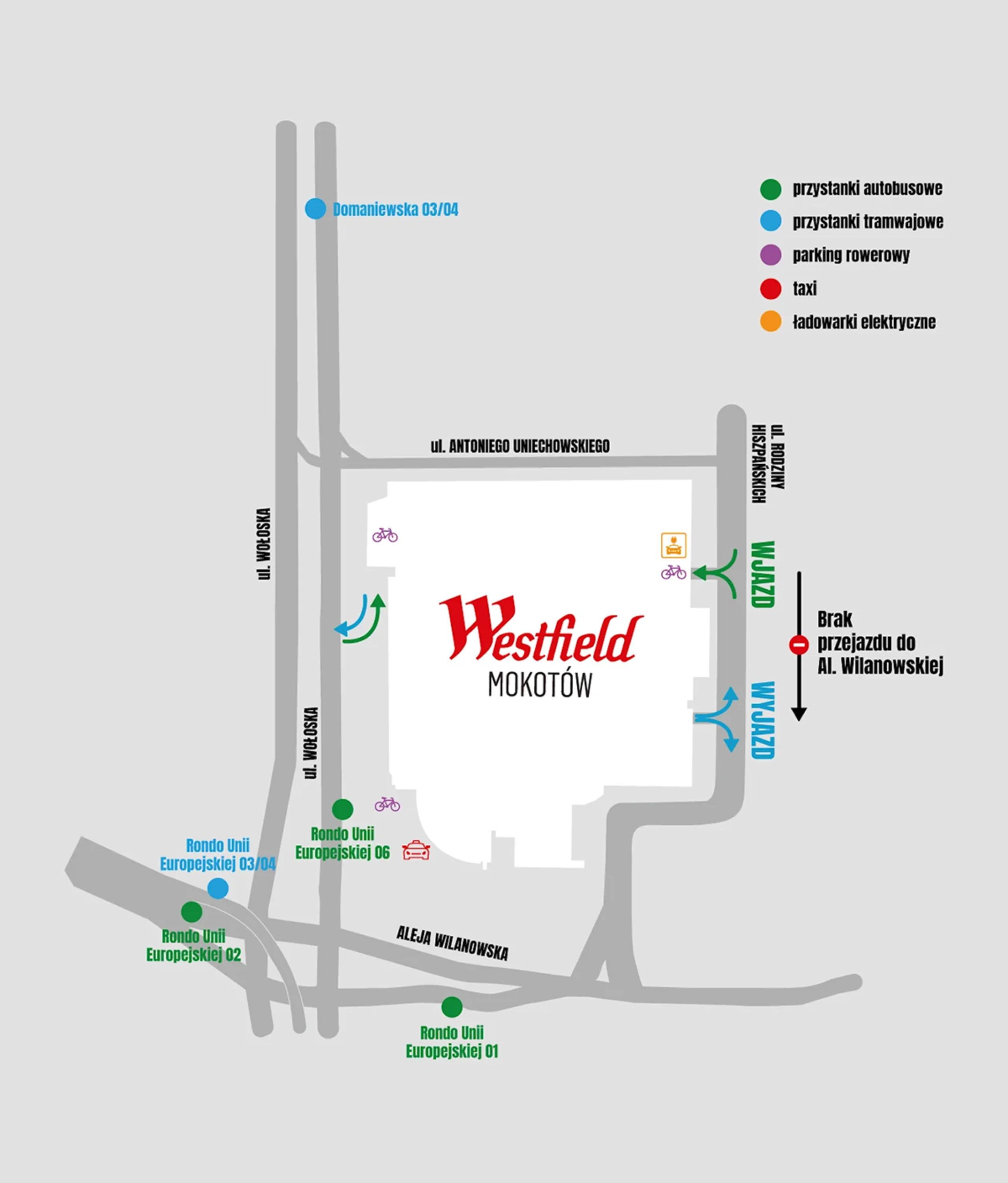 Mapa parkingu w Westfield Mokotów