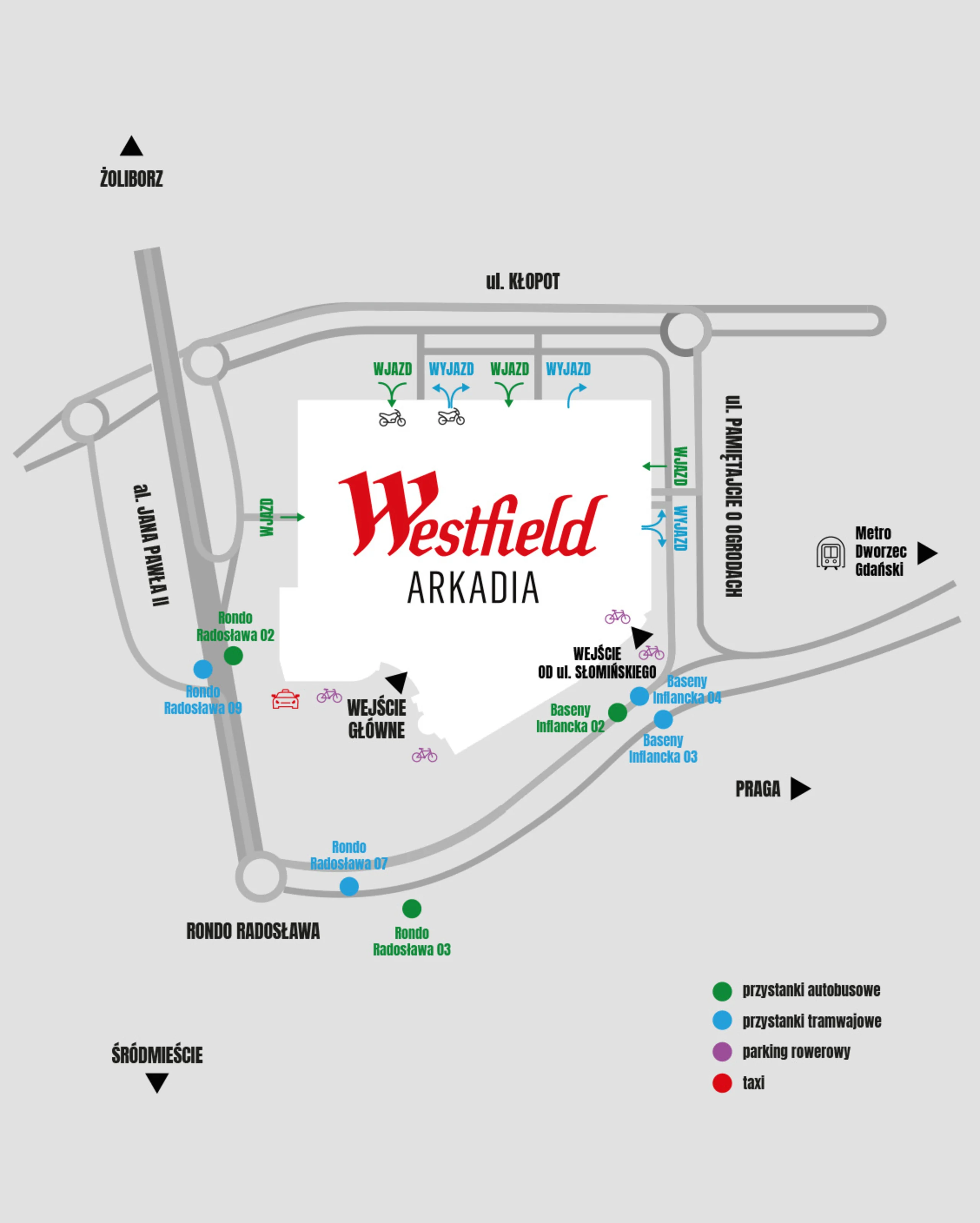 Mapa parkingu w Westfield Arkadia