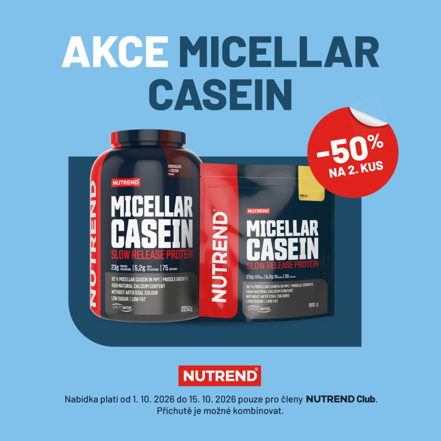 Micellar Casein: -50 % na druhý kus