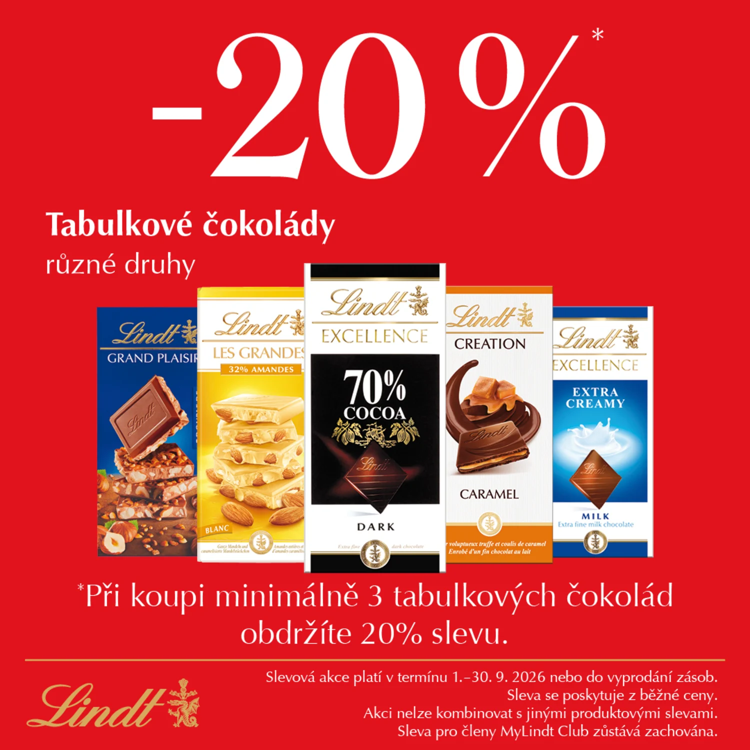 −20 % na tabulkové čokolády