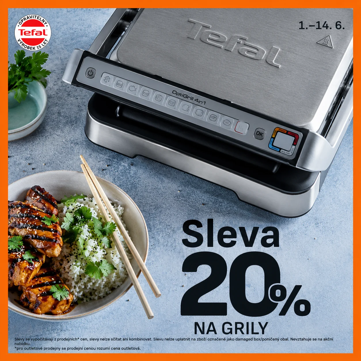 Tefal přináší 20% slevu na grily