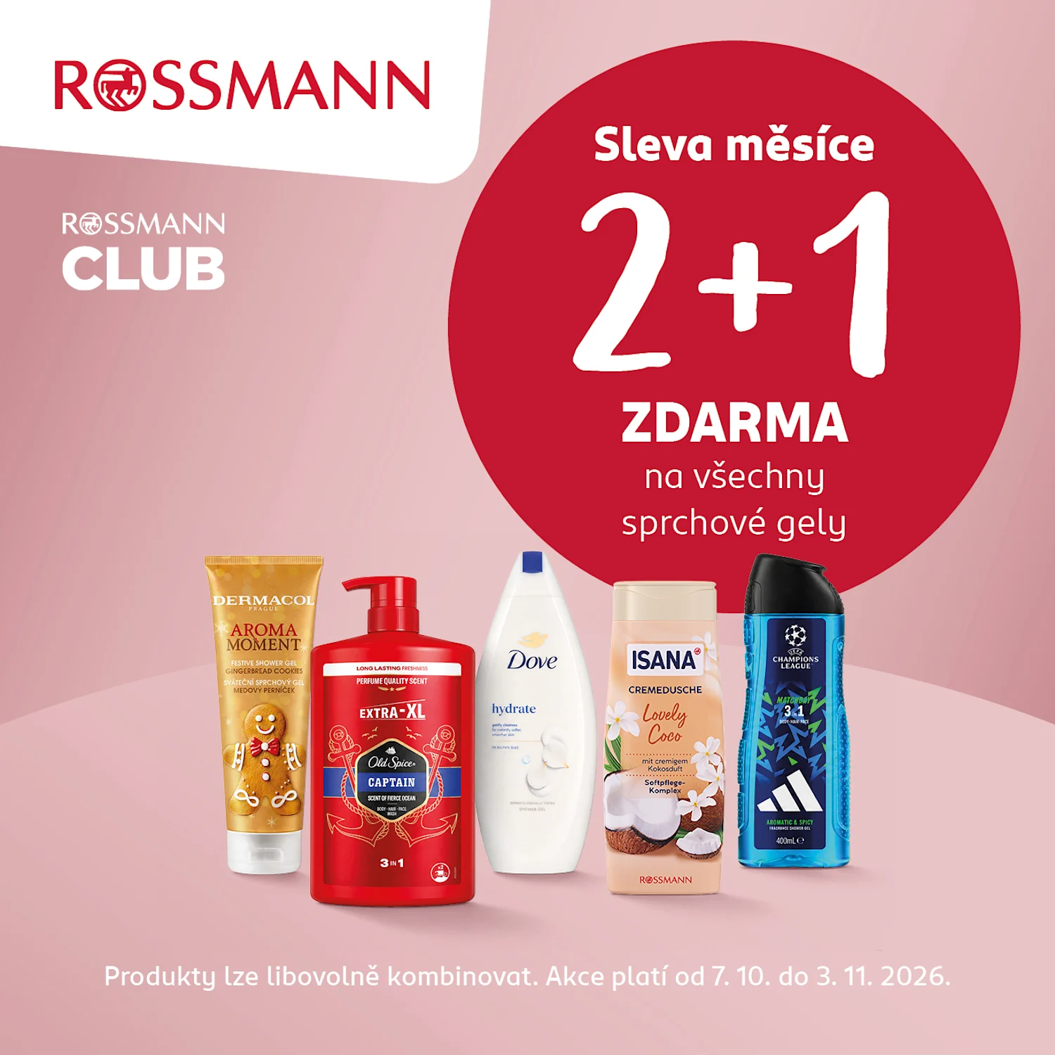Sleva měsíce: 2+1 zdarma na sprchové gely
